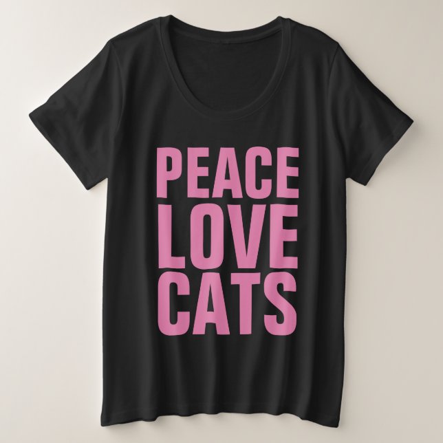 PEACE LOVE CATS CAT T-shirts (Design Front)