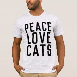 PEACE LOVE CATS,  Cat T-shirts mens