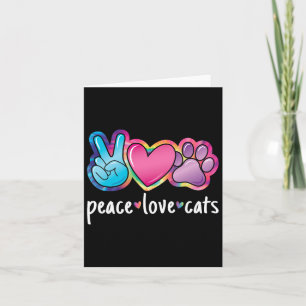 Peace Love Cats Cute Cat Kitten Lover Paw Cat  Card