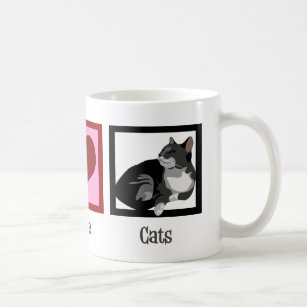 Peace Love Cats Cute Coffee Mug