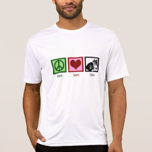 Peace Love Cats Cute Womens T-Shirt