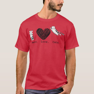 Peace Love Cats Hippy  T-Shirt