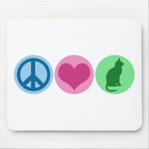 Peace Love Cats Mouse Pad