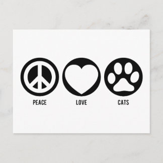 Peace Love Cats Postcard