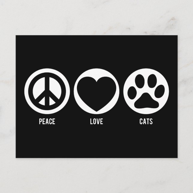 Peace Love Cats Postcard (Front)