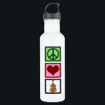 Peace Love Cello 710 Ml Water Bottle<br><div class="desc">A beautiful cello Christmas present for the great cellist in your life. This Peace Love Cello design features a cute peace sign,  heart,  and the musical instrument,  the cello. A great gift for a string quartet member or orchestra conductor.</div>