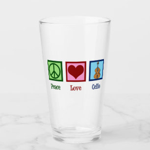 Peace Love Cello Glass