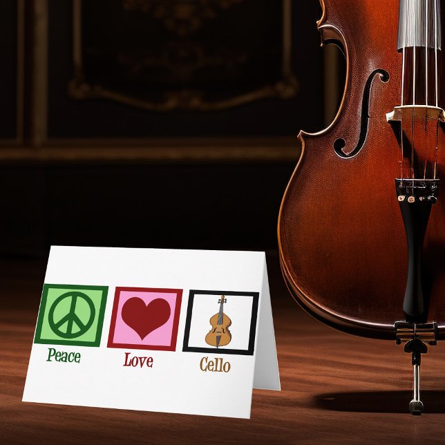 Peace Love Cello Holiday Card (Creator Uploaded)
