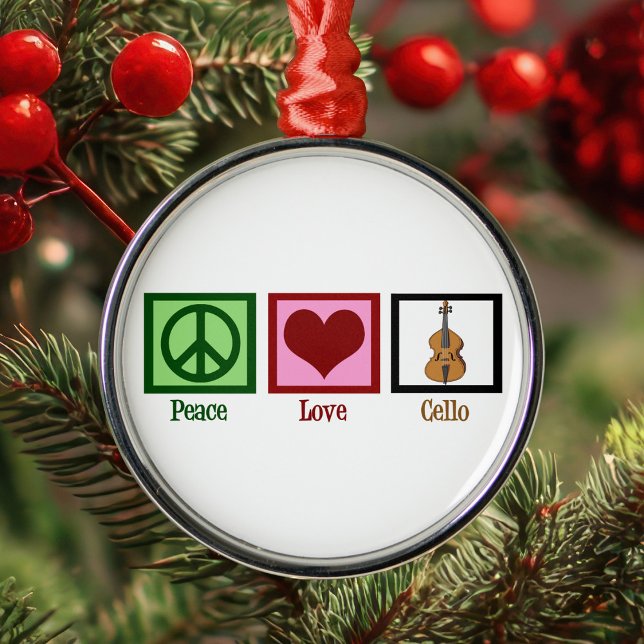 Peace Love Cello Metal Tree Decoration (Creator Uploaded)