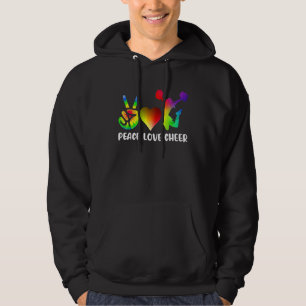 Peace Love Cheer Cheerleader Hoodie