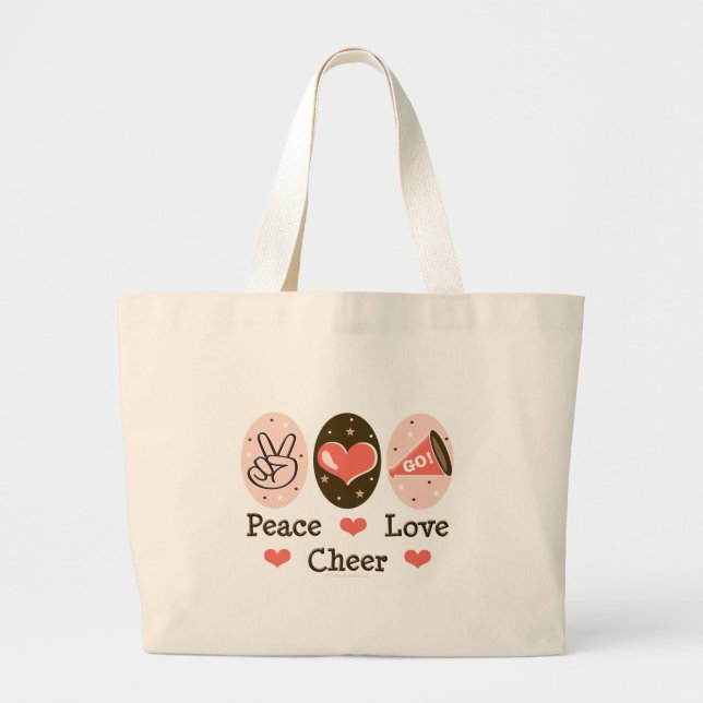 Peace Love Cheer Cheerleading Tote (Front)