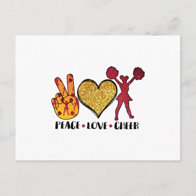 Peace Love Cheer Cool T Shirt Postcard (Front)