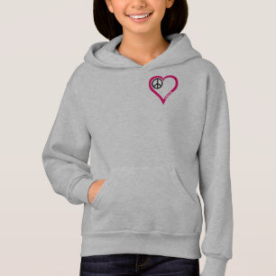 Peace Love Cheer Girl's White Zip Hoodie