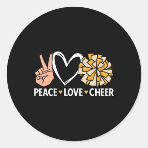 Peace Love Cheer Mum Cheerleading Cheerleader Mum Classic Round Sticker