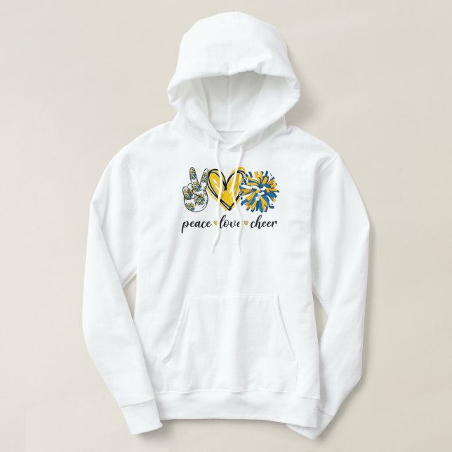 peace love cheerleading hoodie (Design Front)