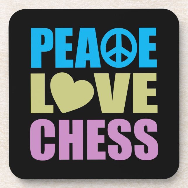Peace Love Chess Coaster (Front)