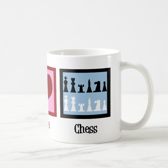 Peace Love Chess Coffee Mug (Right)