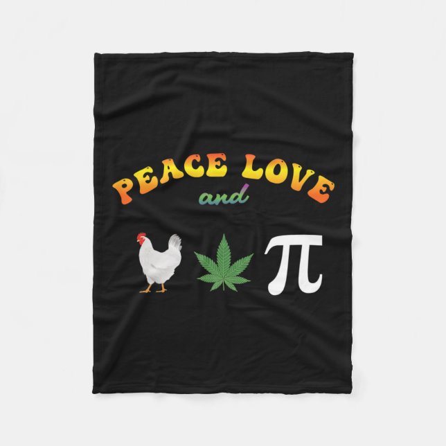 Peace Love Chicken Pot Pi Day  Fleece Blanket (Front)