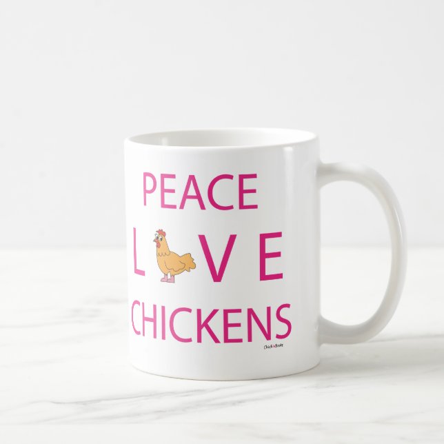Peace Love Chickens Coffee Mug (Right)