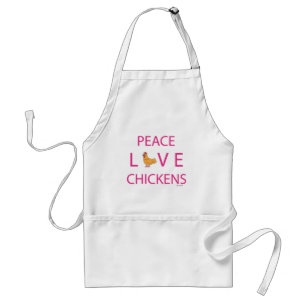 Peace Love Chickens Standard Apron