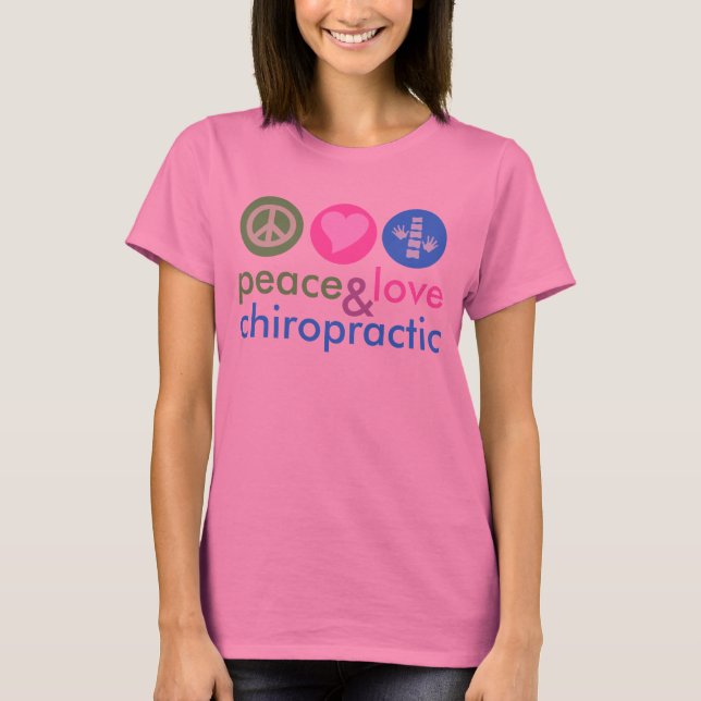 Peace Love & Chiropractic Tie Dye T-Shirt (Front)