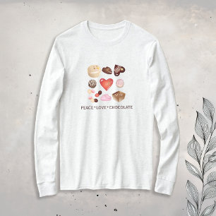 Peace Love Chocolate Candy Heart T-Shirt