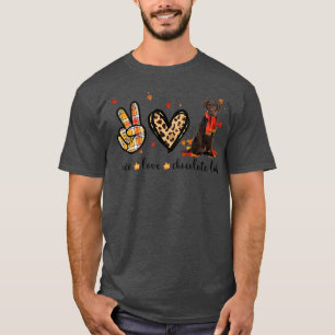 Peace Love Chocolate Labrador Scarf Fall Autumn Th T-Shirt