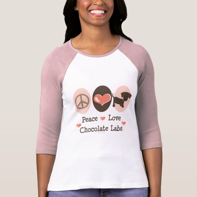 Peace Love Chocolate Labs Raglan Tee (Front)