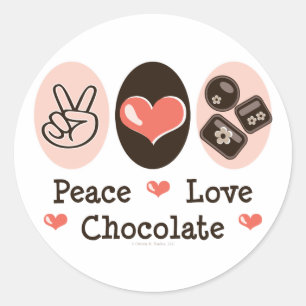 Peace Love Chocolate Sticker