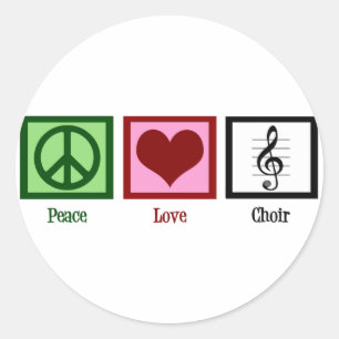 Peace Love Choir Classic Round Sticker
