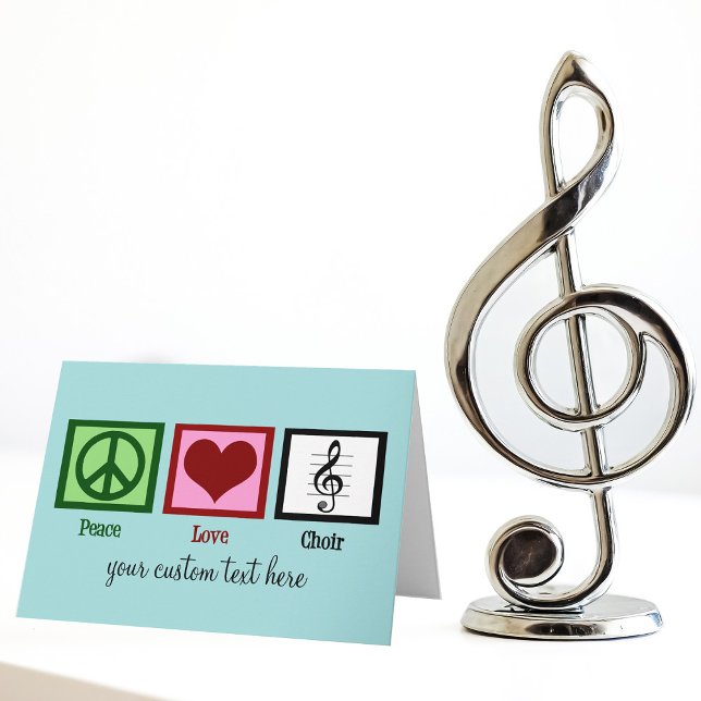 Peace Love Choir Cute Custom Chorale Christmas Holiday Card (Creator Uploaded)