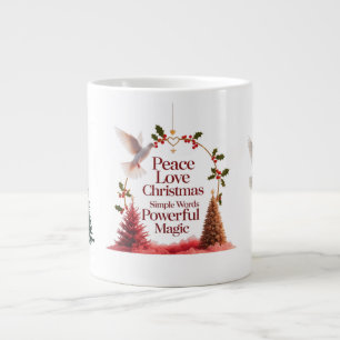 Peace Love Christmas Dove Mug – Specialty Jumbo 