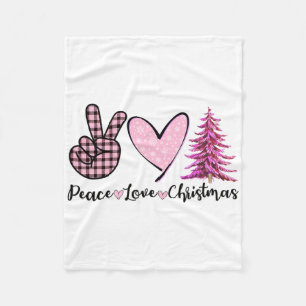 Peace Love Christmas - Funny Christmas Themed Desi Fleece Blanket