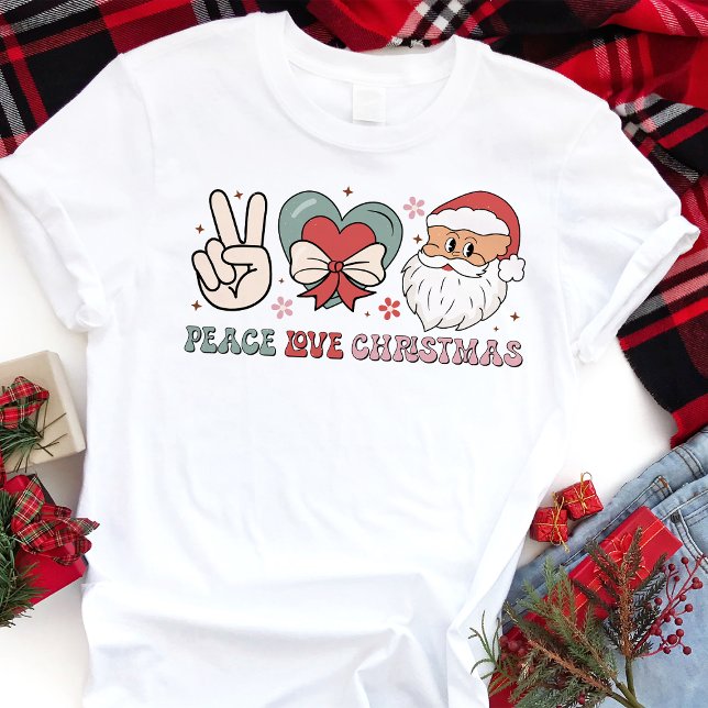 Peace Love Christmas Groovy Tri-Blend Shirt (Creator Uploaded)