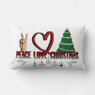 Peace Love Christmas Lumbar Cushion