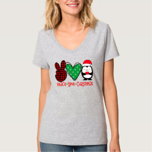 Peace, Love, Christmas Penguin T-Shirt