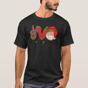 Peace Love Christmas Santa Claus Happy Xmas T-Shirt