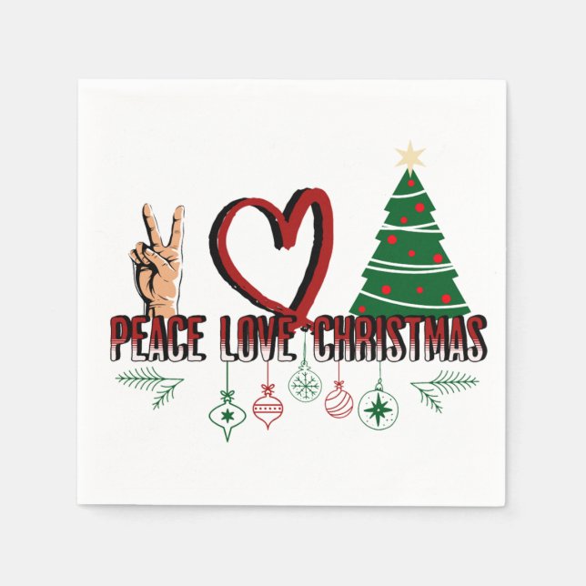 Peace Love Christmas Stainless Napkin (Front)