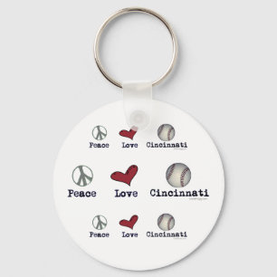 Peace Love Cincinnati Keychain