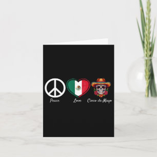 Peace Love Cinco De Mayo Mexican 5 Card
