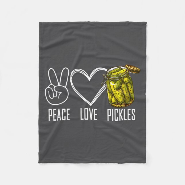 Peace Love Ckles Retro Jar Of Sliced Ckles Funny F Fleece Blanket (Front)