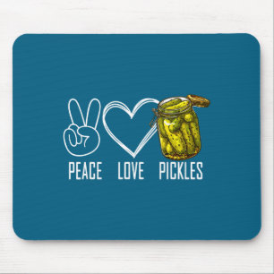 Peace Love Ckles Retro Jar Of Sliced Ckles Funny F Mouse Pad