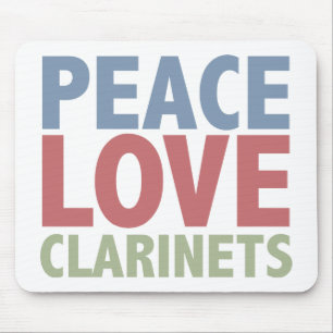 Peace Love Clarinets Mouse Pad