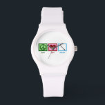 Peace Love Clarinets Watch<br><div class="desc">A pretty peace sign,  heart,  and a clarinet make a cute gift for a musician.</div>