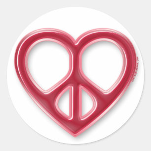 Peace & Love Classic Round Sticker