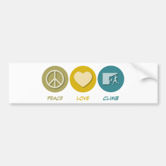 Peace Love Climb Bumper Sticker