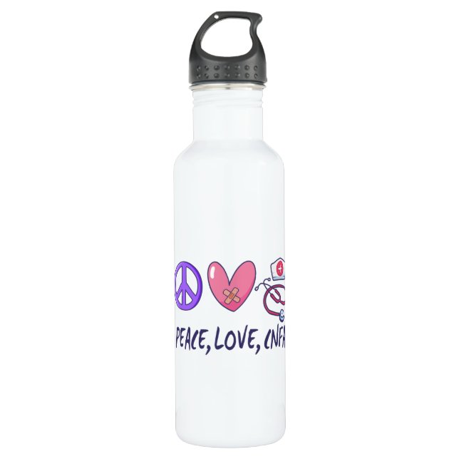 Peace Love CNFA Nurse 710 Ml Water Bottle (Front)