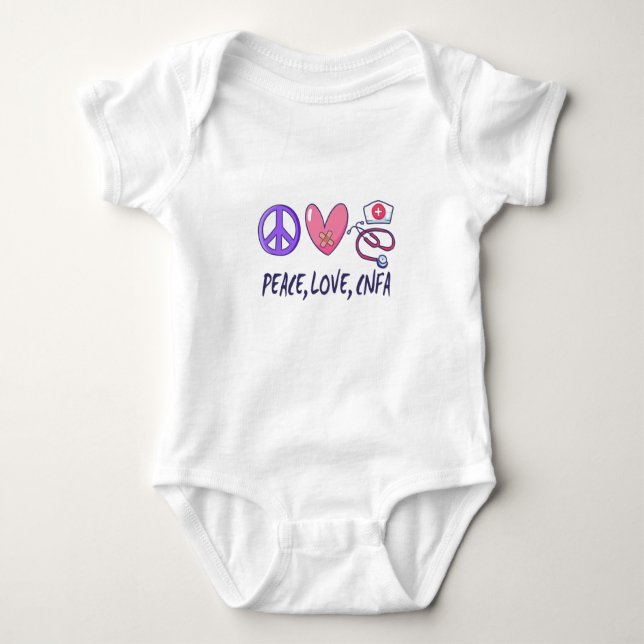 Peace Love CNFA Nurse Baby Bodysuit (Front)