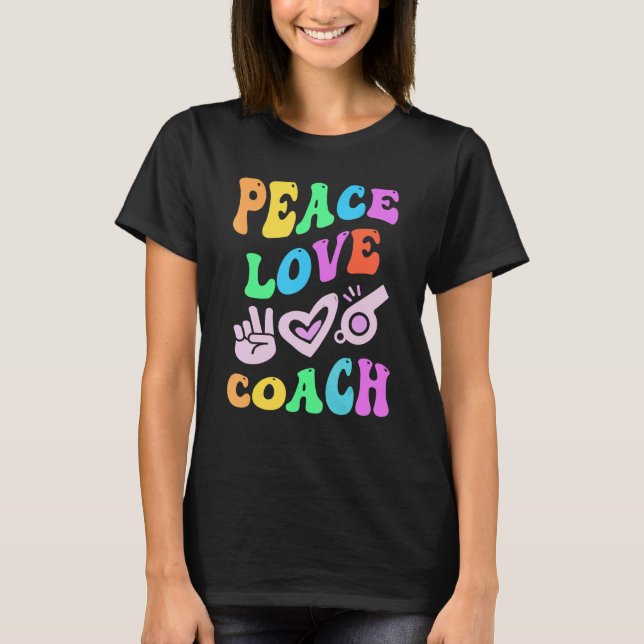PEACE LOVE COACH Retro Trainer Groovy Back To Scho T-Shirt (Front)