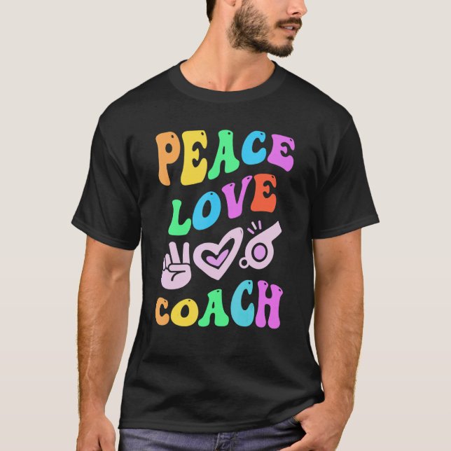PEACE LOVE COACH Retro Trainer Groovy Back To Scho T-Shirt (Front)